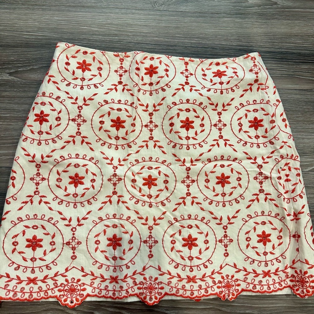 Embroidered Floral Skirt - Loft
